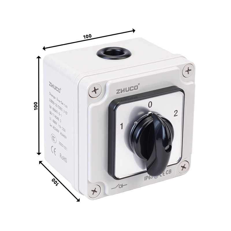 Трехконтурный защищенный переключатель ZHUCO SZW26-32/D303.3EF с защитой IP65