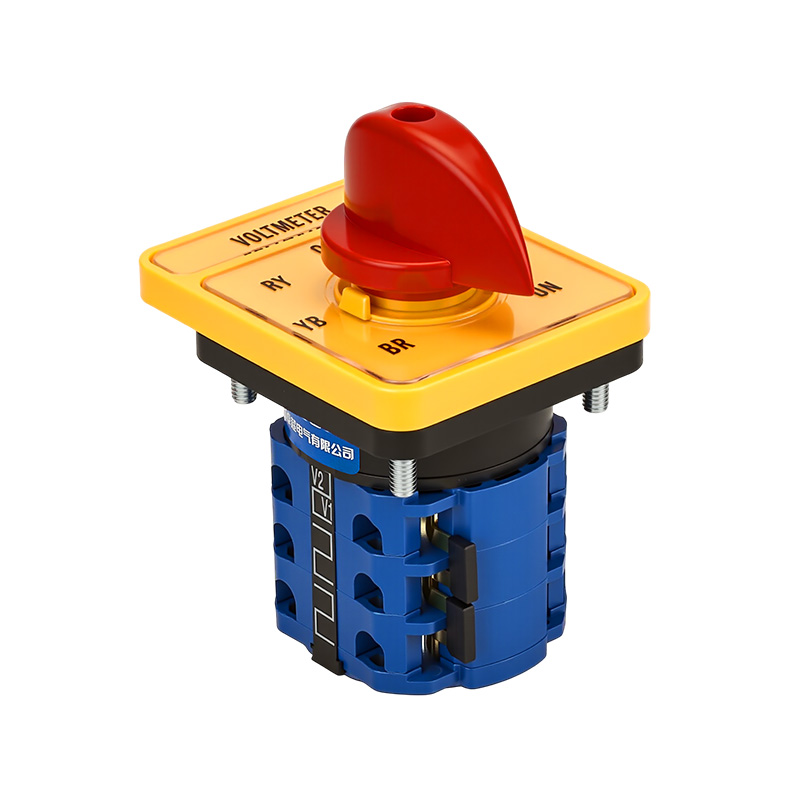 ZHUCO SZW26-20/YH5.3 Желтый Длинный Панель Красная Ручка Семипозиционный Трехканальный Переключатель Напряжения