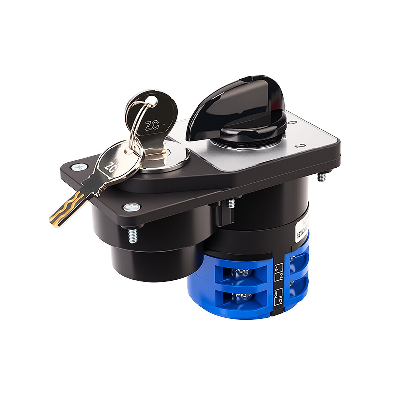 ZHUCO SZW26-32/D202.2YS 1-0-2 Трехпозиционный двухсекционный переключатель с электронным замком