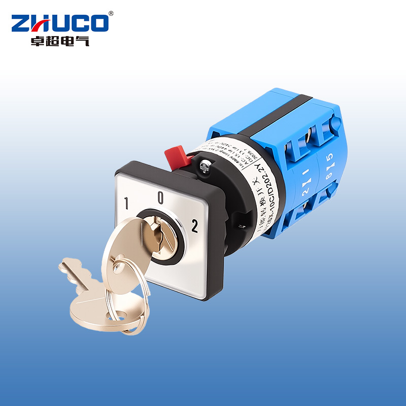 ZHUCO SZW26X-10C/D202.2Y 1-0-2 Трехпозиционный двухсекционный компактный запирающийся одноотверстийный монтажный переключатель